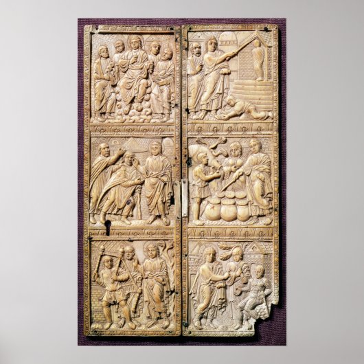 Diptych toont de Miracles van Christus Poster (Voorkant)