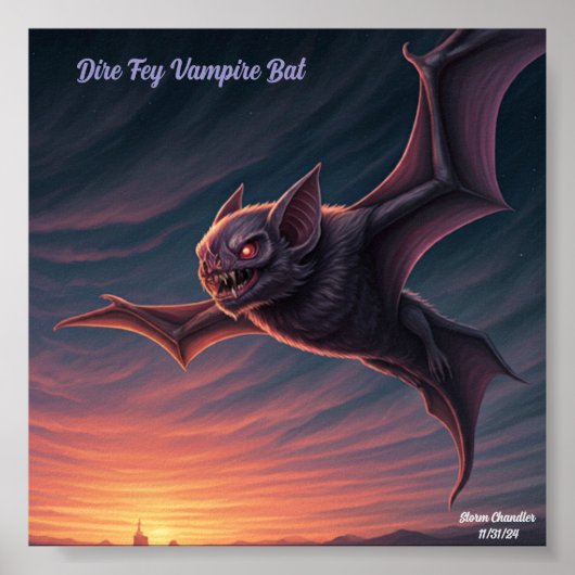 Dire Fey Vampire Bat Poster (Voorkant)