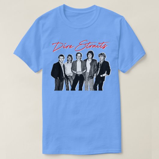 Dire Straits Retro Vervaagd Stijl Ventilator Ontwe T-shirt (Design voorkant)
