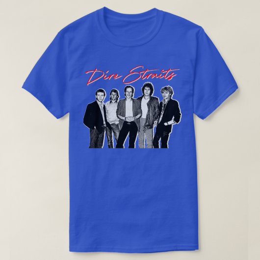 Dire Straits Retro Vervaagd Stijl Ventilator Ontwe T-shirt (Design voorkant)