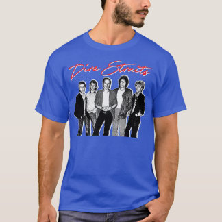 Dire Straits Retro Vervaagd Stijl Ventilator Ontwe T-shirt