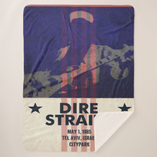 Dire Straits Tour Poster Blanket Sherpa Deken