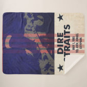 Dire Straits Tour Poster Blanket Sherpa Deken (Voorkant (horizontaal))