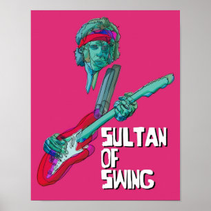 Dire Sultan of Swing Pop Rock 70s Musi Poster