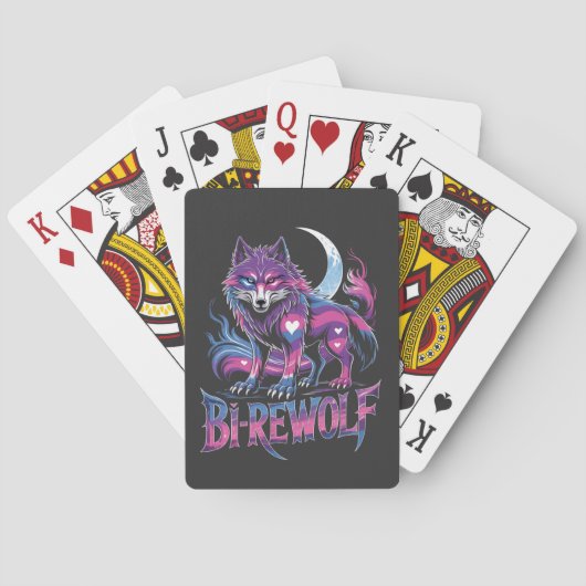 Dire Wolf Birewolf Biseksueel LGBT Pokerkaarten (Achterkant)