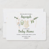 Direct bewerkbare Aqeeqah Aqiqah Invitation Kaart (Voorkant)
