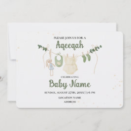 Direct bewerkbare Aqeeqah Aqiqah Invitation Kaart