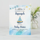 Direct bewerkbare Aqeeqah Aqiqah Invitation Kaart (Staand voorkant)