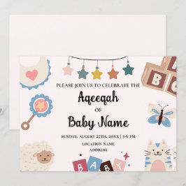 Direct bewerkbare Aqeeqah Aqiqah uitnodigingskaart Kaart