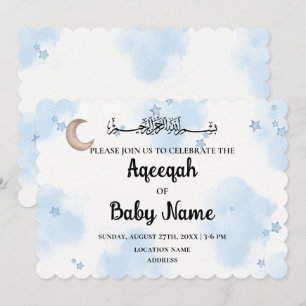 Direct bewerkbare Aqeeqah Aqiqah uitnodigingskaart Kaart