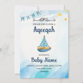 Direct Bewerkbare Aqeeqah Aqiqah Uitnodigingskaart Kaart