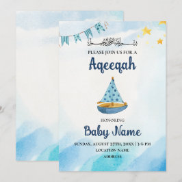 Direct Bewerkbare Aqeeqah Aqiqah Uitnodigingskaart Kaart