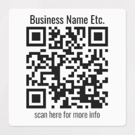 Direct bewerkbare QR-code en bedrijfsnaam enz. Labels