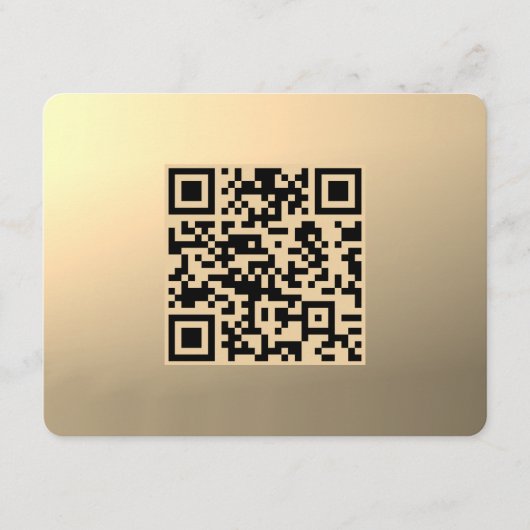 Direct bewerkbare QR-code Sjabloon | Faux Gold (Voorkant)