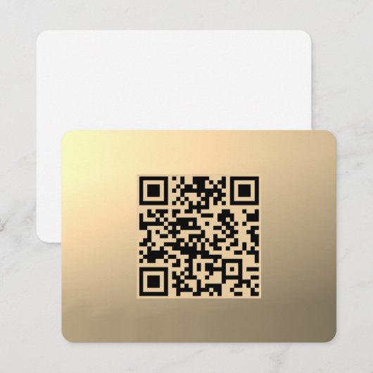 Direct bewerkbare QR-code Sjabloon | Faux Gold (Voorkant / Achterkant)