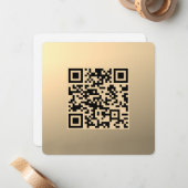 Direct bewerkbare QR-code Sjabloon | Faux Gold (Voorkant / Achterkant in situ)