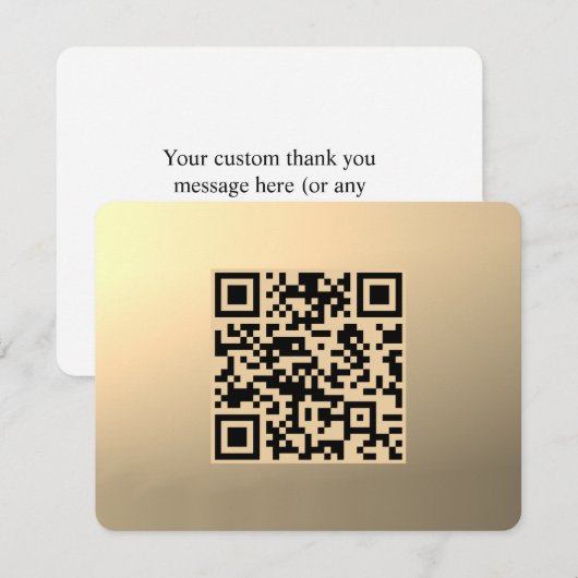 Direct bewerkbare QR-code Sjabloon | Faux Gold (Voorkant / Achterkant)