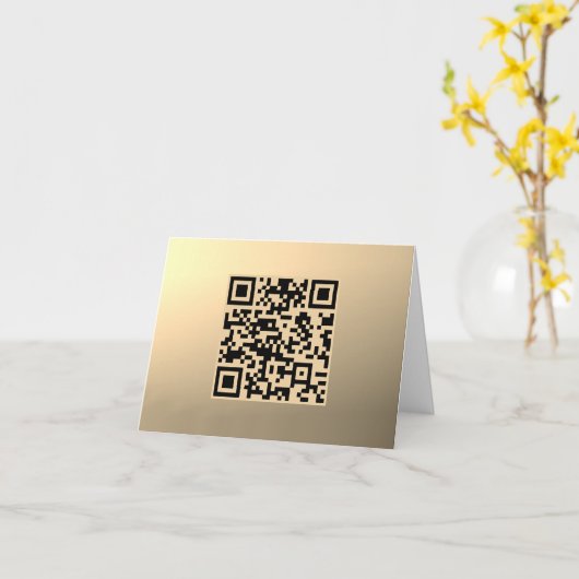 Direct bewerkbare QR-code Sjabloon | Faux Gold (Gele Bloem)