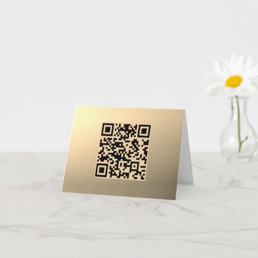 Direct bewerkbare QR-code Sjabloon | Faux Gold (Kleine Plant)
