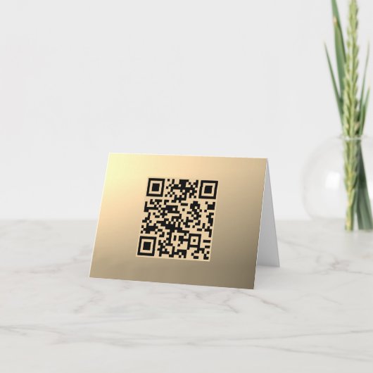 Direct bewerkbare QR-code Sjabloon | Faux Gold (Voorkant)