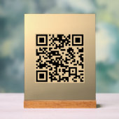 Direct bewerkbare QR-code Sjabloon | Faux Gold Acryl Bord (Neutraal)