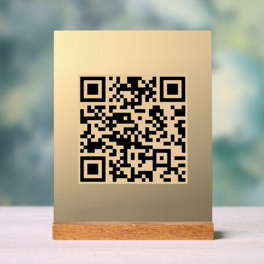 Direct bewerkbare QR-code Sjabloon | Faux Gold Acryl Bord (Neutraal)