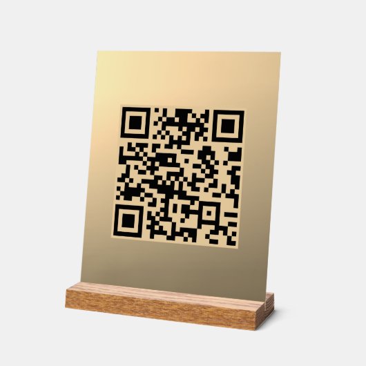 Direct bewerkbare QR-code Sjabloon | Faux Gold Acryl Bord (Hoek)