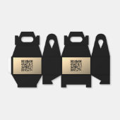 Direct bewerkbare QR-code Sjabloon | Faux Gold Bedankdoosjes (Uitgevouwen)