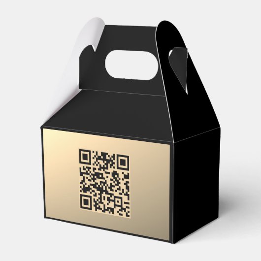 Direct bewerkbare QR-code Sjabloon | Faux Gold Bedankdoosjes (Voorkant Zijde)