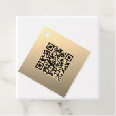 Direct bewerkbare QR-code Sjabloon | Faux Gold Bedankjes Labels (In situ)