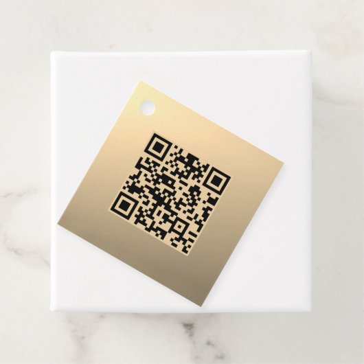 Direct bewerkbare QR-code Sjabloon | Faux Gold Bedankjes Labels (In situ)