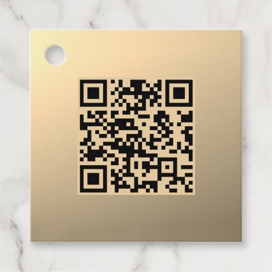 Direct bewerkbare QR-code Sjabloon | Faux Gold Bedankjes Labels (Voorkant)