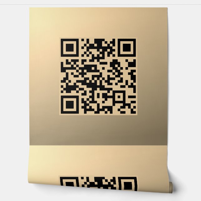 Direct bewerkbare QR-code Sjabloon | Faux Gold Behang (Afrollen)