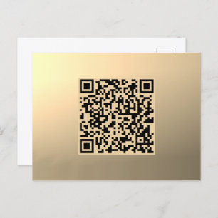 Direct bewerkbare QR-code Sjabloon   Faux Gold Briefkaart