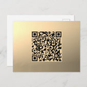 Direct bewerkbare QR-code Sjabloon | Faux Gold Briefkaart (Voorkant / Achterkant)