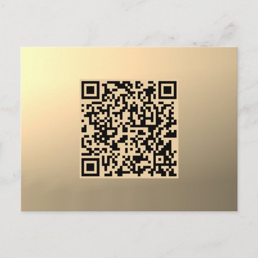 Direct bewerkbare QR-code Sjabloon | Faux Gold Briefkaart (Voorkant)