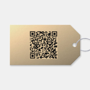 Direct bewerkbare QR-code Sjabloon   Faux Gold Cadeaulabel