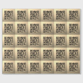 Direct bewerkbare QR-code Sjabloon | Faux Gold Cadeaupapier (Vlak)