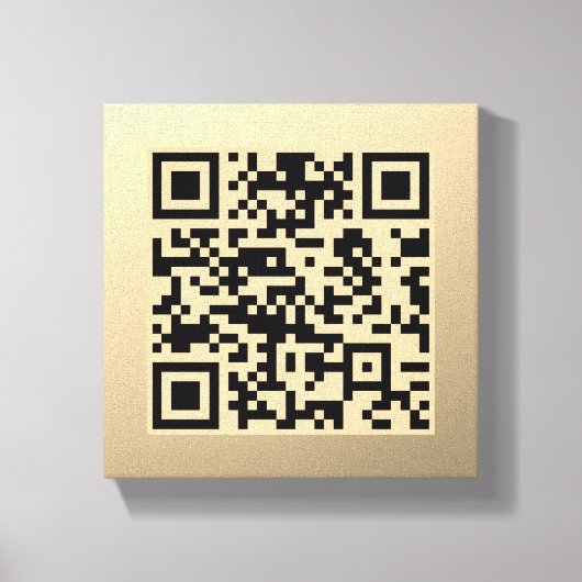 Direct bewerkbare QR-code Sjabloon | Faux Gold Canvas Afdruk (Voorkant)