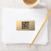 Direct bewerkbare QR-code Sjabloon | Faux Gold Etiket (Insitu)