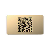Direct bewerkbare QR-code Sjabloon | Faux Gold Etiket (Voorkant)