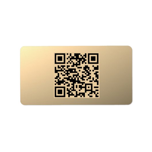 Direct bewerkbare QR-code Sjabloon | Faux Gold Etiket (Voorkant)
