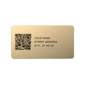 Direct bewerkbare QR-code Sjabloon | Faux Gold Etiket (Voorkant)