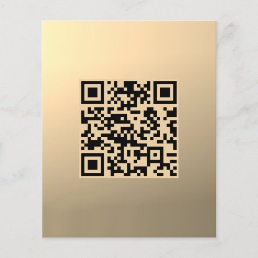 Direct bewerkbare QR-code Sjabloon | Faux Gold Flyer (Voorkant)