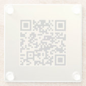 Direct bewerkbare QR-code Sjabloon | Faux Gold Glazen Onderzetter (Achterkant)