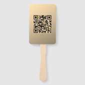 Direct bewerkbare QR-code Sjabloon | Faux Gold Handwaaier (Voorkant)