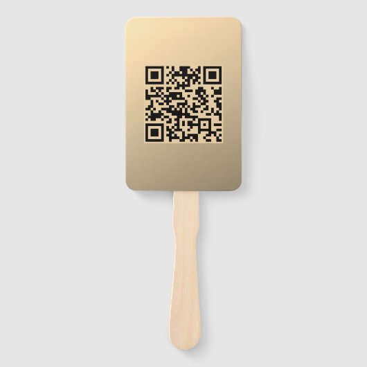 Direct bewerkbare QR-code Sjabloon | Faux Gold Handwaaier (Voorkant)