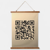 Direct bewerkbare QR-code Sjabloon | Faux Gold Hangend Wandkleed (Voorkant)