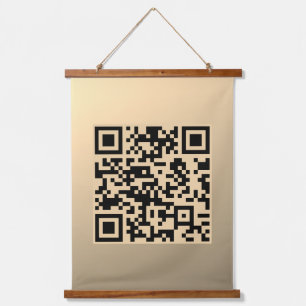 Direct bewerkbare QR-code Sjabloon Faux Gold Hangend Wandkleed