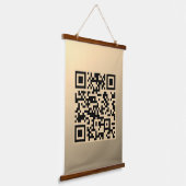 Direct bewerkbare QR-code Sjabloon | Faux Gold Hangend Wandkleed (Gebogen)